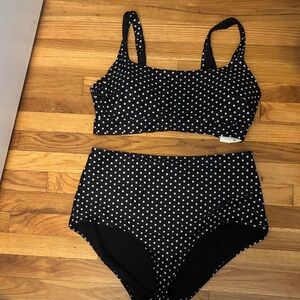 Black and White Polka Dot Bikini Set